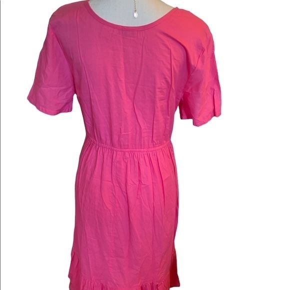 Phases hot pink short sleeve cotton dress L - Picture 2 of 12